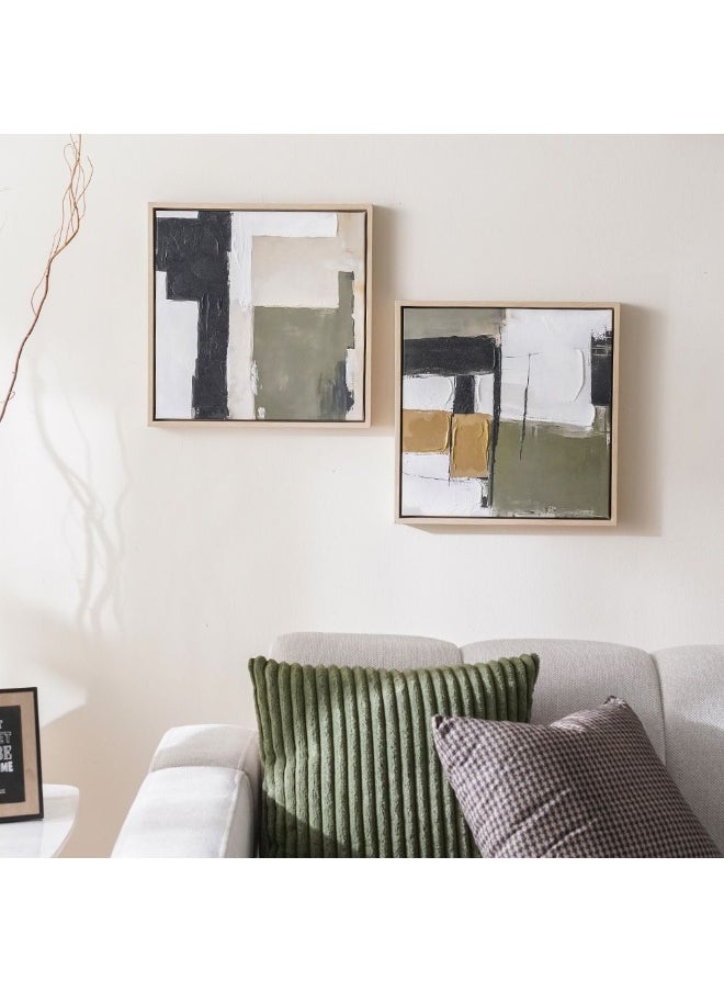 DANUBE HOME Cyprus Canvas Abstractcy Set Of 2 – Modern Abstract Framed Wall Art Prints 40X40 Cm, Ready To Hang Minimalist Canvas Paintings For Living Room, Bedroom, Office Décor  - Image 3