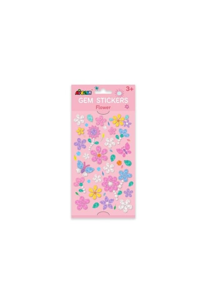 EGL AVE GEM STICKERS-FLOWERS