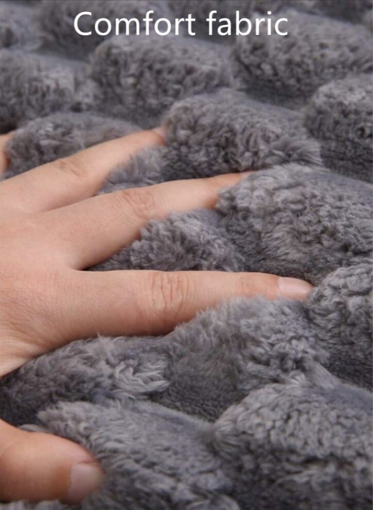 Kutis 1-Piece Solid Color Bathroom Absorbent Rug Non-slip Mats Polyester Grey 60x40 Centimeter - Image 3