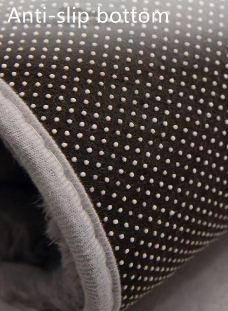 Kutis 1-Piece Solid Color Bathroom Absorbent Rug Non-slip Mats Polyester Grey 60x40 Centimeter - Image 5