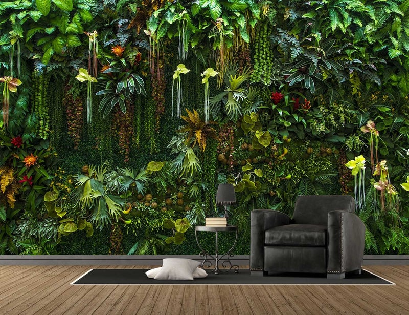 Reyhui Green Wallpaper Banana Leaf Floral Mural Wallpaper for Bedroom Living Room TV Background Sofa Wall (not self-Adhesive) - Image 3
