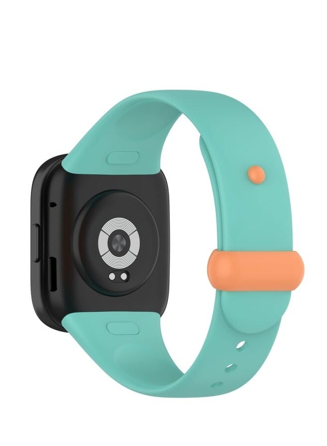 Redmi Watch 3 Nail Button Silicone Watch Band(Cyan+Orange) - Image 2