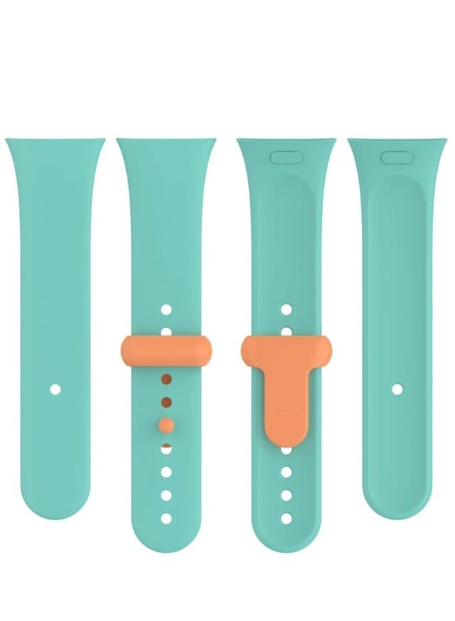 Redmi Watch 3 Nail Button Silicone Watch Band(Cyan+Orange) - Image 3