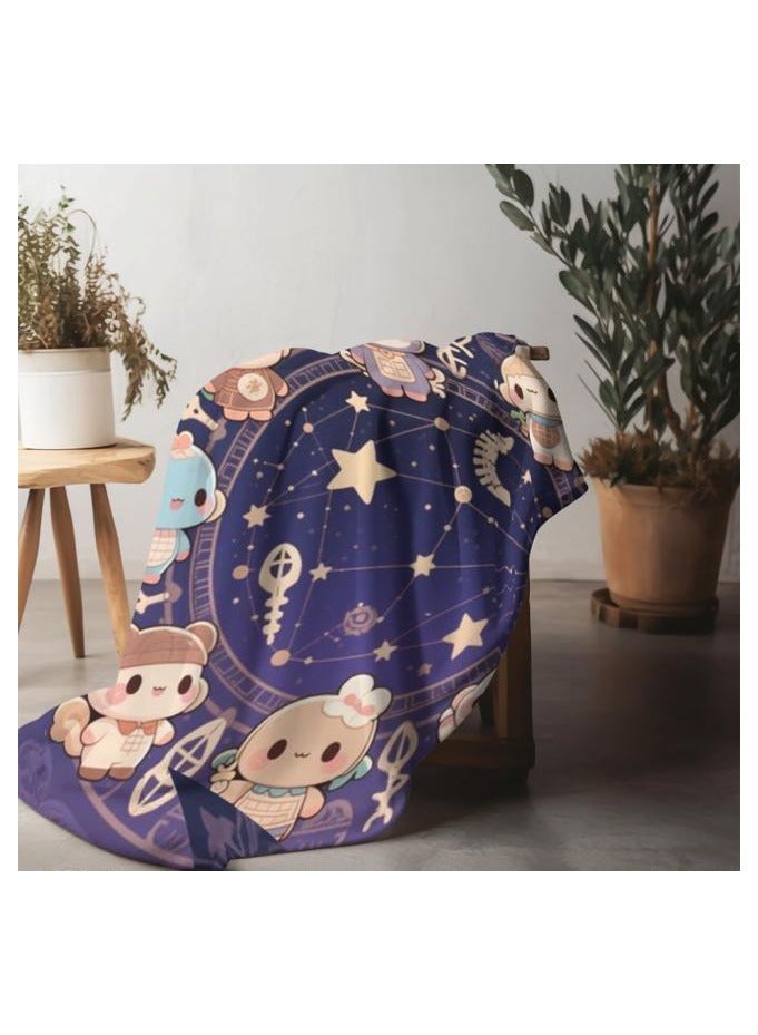 عام بطانية رقيقة من الفانيلا الكرتونية للأطفال أو الطلاب (دافئة ومريحة ومناسبة للنوم والألعاب) 100 سم * 150 سم - Image 1