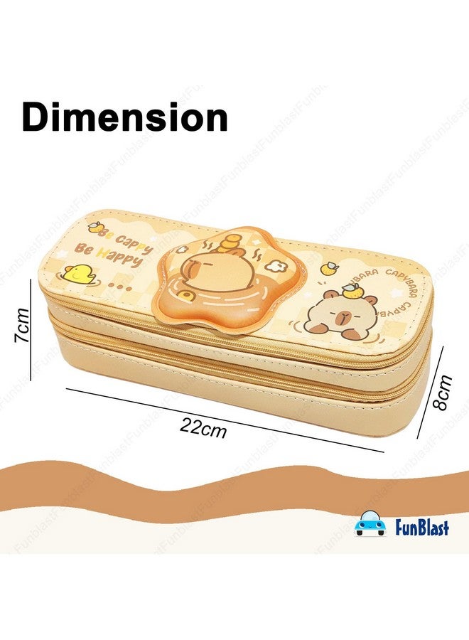 فنبلاست حقائب فن بلاست الكرتونية للبنات - حقيبة متعددة الاستخدامات بسحاب لأطفال المدارس، وصندوق منظم للأدوات المكتبية، وحافظة أقلام أنيقة لطلاب المدارس والجامعات (CA-Pouch) - Image 2