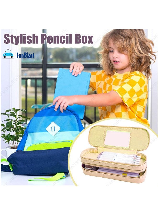 فنبلاست حقائب فن بلاست الكرتونية للبنات - حقيبة متعددة الاستخدامات بسحاب لأطفال المدارس، وصندوق منظم للأدوات المكتبية، وحافظة أقلام أنيقة لطلاب المدارس والجامعات (CA-Pouch) - Image 5
