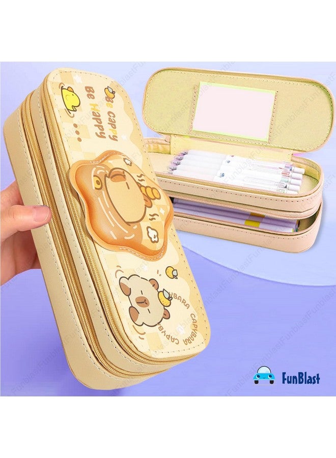 فنبلاست حقائب فن بلاست الكرتونية للبنات - حقيبة متعددة الاستخدامات بسحاب لأطفال المدارس، وصندوق منظم للأدوات المكتبية، وحافظة أقلام أنيقة لطلاب المدارس والجامعات (CA-Pouch) - Image 3