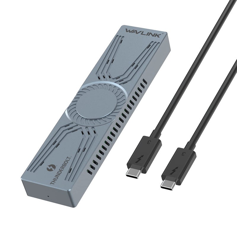 WAVLINK NVMe Enclosure for PCIe 2280 SSD, Thunderbolt 3 40Gbps to M/B+M Key M.2 Enclosure, Compatible with Thunderbolt 4/3/USB 4, NVMe SSD Enclosure with High Performance Heatsink, up to 4TB - Image 1