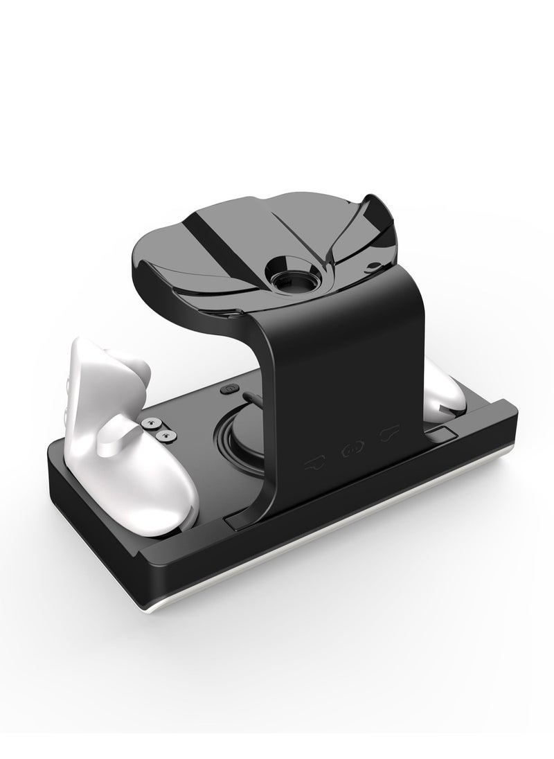 جنرال - محطة شحن لـ Meta Quest 3، مجموعة ستاند محطة شحن مغناطيسية USB لنظارة Quest 3 VR وتحكم Touch Controller، مع مؤشر LED ملون للشحن السريع. - Image 1