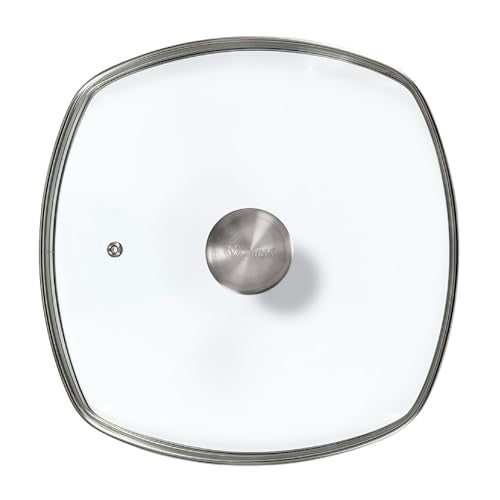 Victoria 9.7-Inch Glass Lid for Victoria Square 10-Inch Square Skillet or Pan, Custom Made for Only Victoria Brand, Internal Diameter 9.7-Inch, External Diameter 10 Inch - Image 1