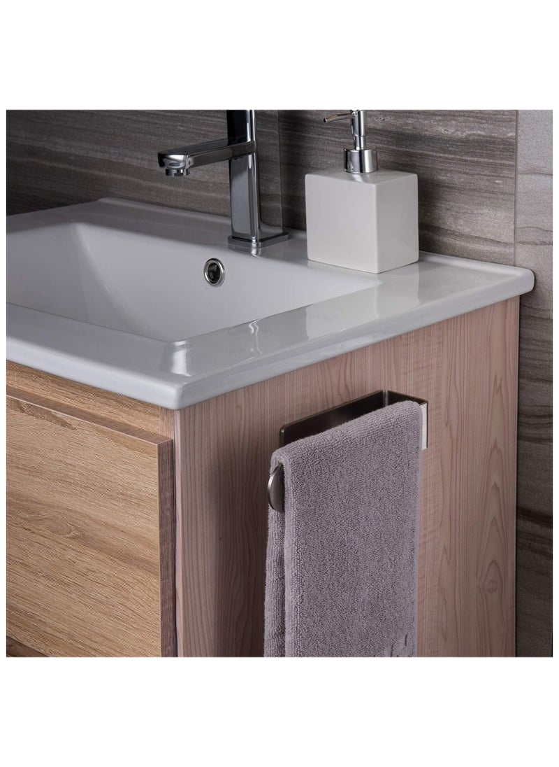 sokany - Hand Towel Holder, Stainless Steel Hand Towel Holder, Adhesive and Wall Mounted Hand Towel Holder for Bathroom, Kitchen (Silver） - Image 1