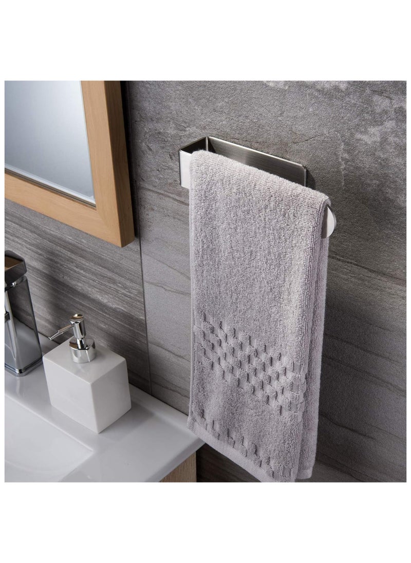sokany - Hand Towel Holder, Stainless Steel Hand Towel Holder, Adhesive and Wall Mounted Hand Towel Holder for Bathroom, Kitchen (Silver） - Image 1