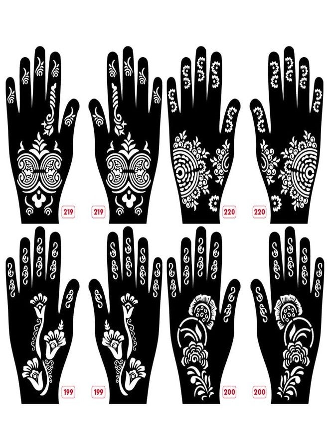 Apcute Henna stencil reusable Latest Mehandi Design Stencils for Girls, womens, kids, unisex Design NO - Apcute-New-219-220-199-200 - Image 1