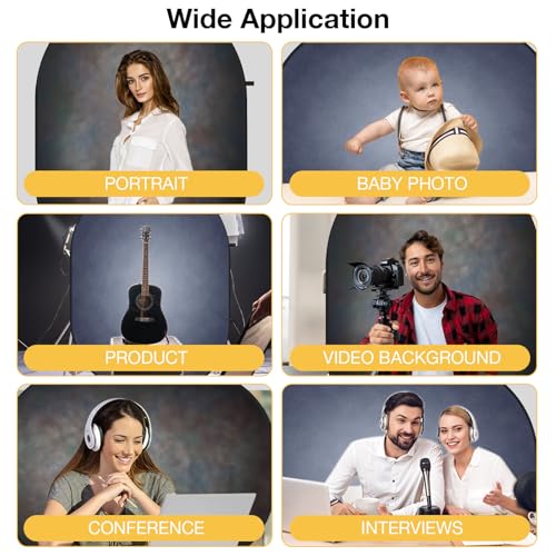 Kate 5x6.5ft(1.5x2m) Dark Grey Collapsible Backdrop Texture Folding Double Sided Pop up Backdrops for Photoshoot, Home Video Conference - Image 5