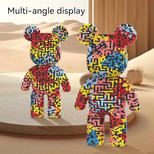 DAHONPA Maze Pattern Bear Micro Building Blocks Set 7250 Pieces Bear Bricks Set Creative Home Office Decor Gift for Adults and Kids - Image 5