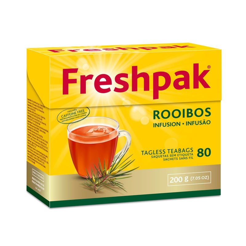 Freshpak Pure Rooibos Tea 80 Tagless Bags, Pure Premium Rooibos and No Rooibos Infusion, New Packaging (2 X Pack) - Image 1
