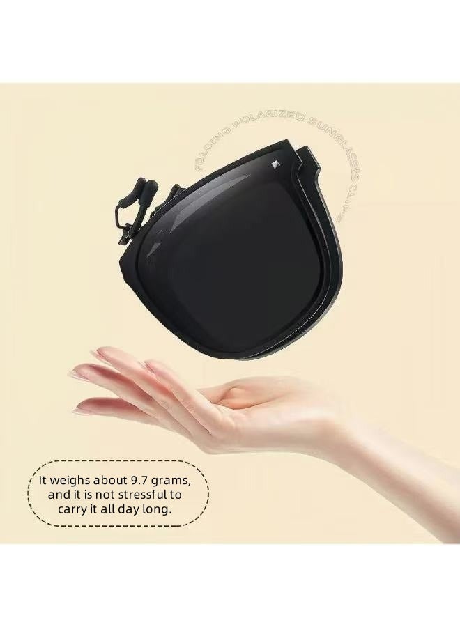 Foldable polarized sunglasses clip, UV protection sunglasses, sunglasses, folding sunglasses - pure black - Image 5
