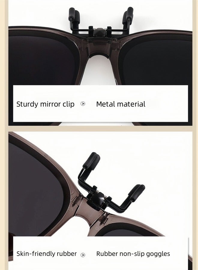 Foldable Polarized Sunglasses Clip - UV Protection | Pure Black - Image 2