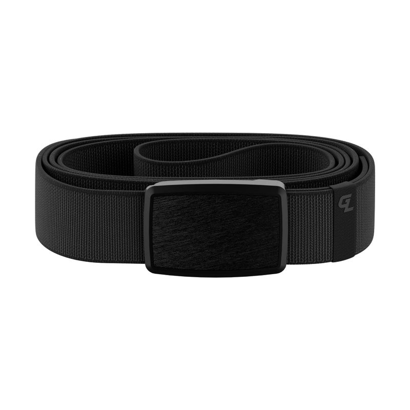 Groove Life Groove Life Groove Belt Low Profile Midnight/Black - Men's Stretch Nylon Belt with Magnetic Aluminum Buckle, Lifetime Coverage - Medium (33-36")  - Image 1