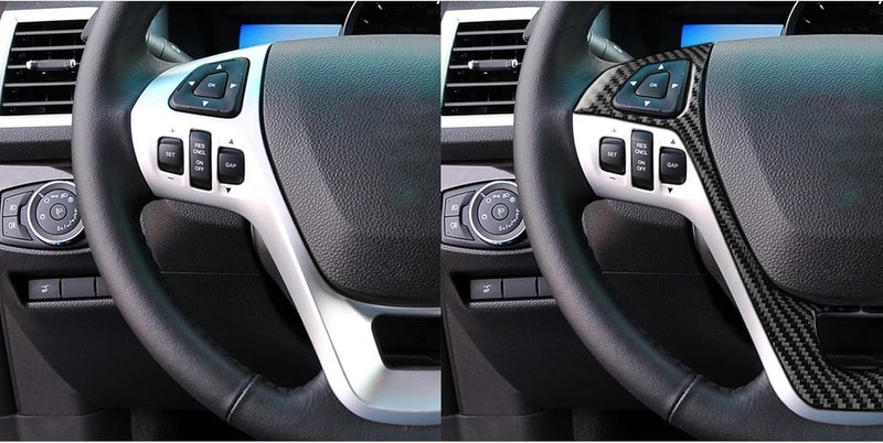 winterwell Real Premium Carbon Fiber Steering Wheel Button Cover for Ford Explorer 2011-2014 - Image 3