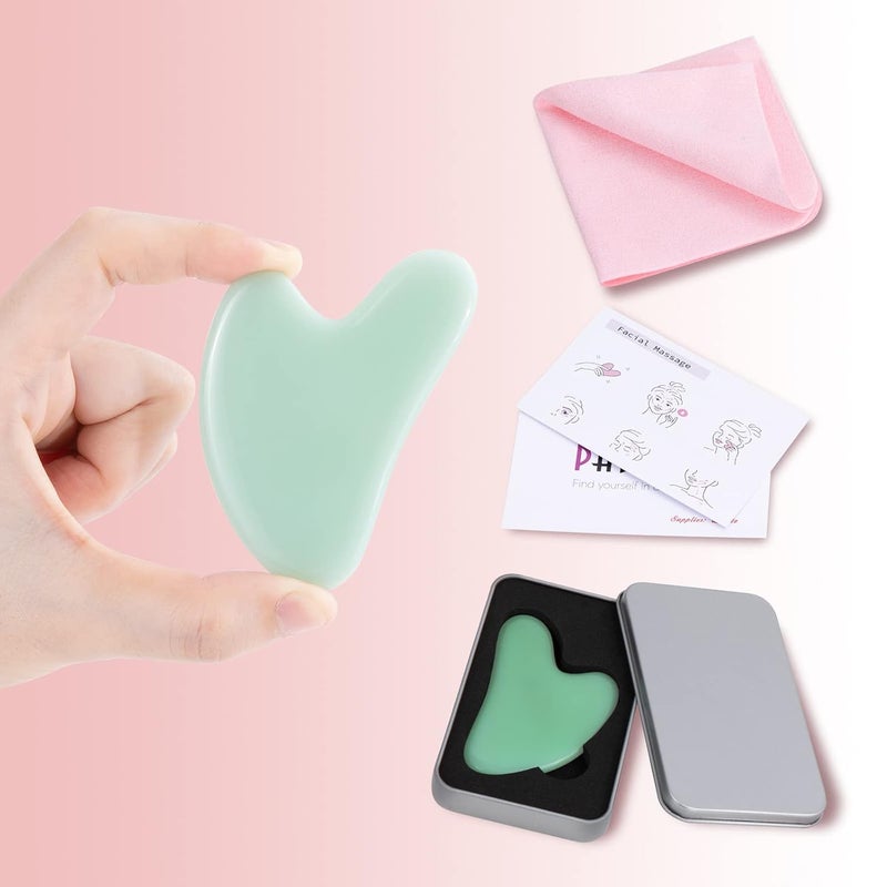 Ecoswer Guasha,Gua Sha Handheld Massager Facial Tool,Skin Massage For Face And Body,Secret Therapy Of Beauty From Asia,Decrease Puffiness And Tighten Skin,Improve Face Shape,Ease Fatigue.(Green) - Image 4