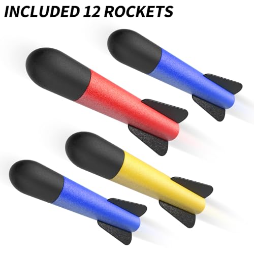 TEMI Rocket Launcher for Kids, 12 Foam Rockets and Launcher Pad, Launch up to 100+ft, Kids Outdoor Toys, Birthday Gift Toys for Kids Boys Girls Age 3 4 5 6 + Years Old - Image 5