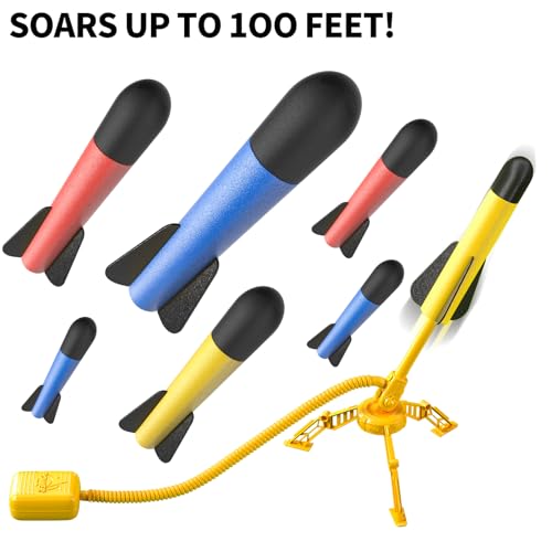 TEMI Rocket Launcher for Kids, 12 Foam Rockets and Launcher Pad, Launch up to 100+ft, Kids Outdoor Toys, Birthday Gift Toys for Kids Boys Girls Age 3 4 5 6 + Years Old - Image 4