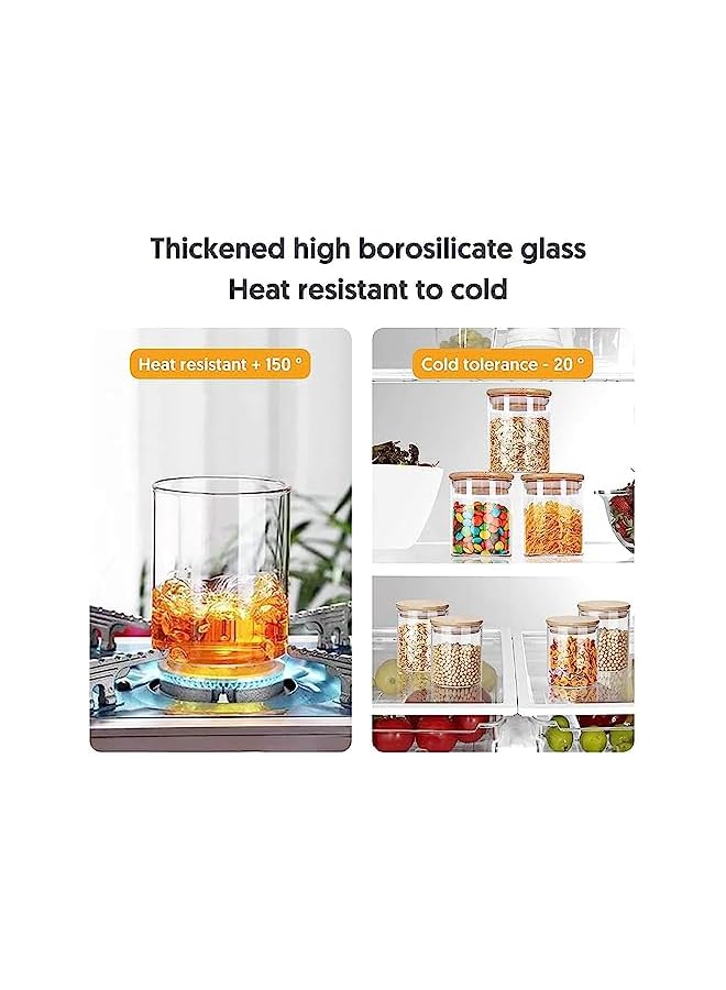 Zaboon طقم 8 أونص ييبودان 12 طقم برطمانات توابل مع أغطية محكمة من الخيزران وملصقات حاويات تخزين الطعام والحبوب للمطبخ المنزلي الشاي الأعشاب المعكرونة القهوة الدقيق الحبوب - Image 4