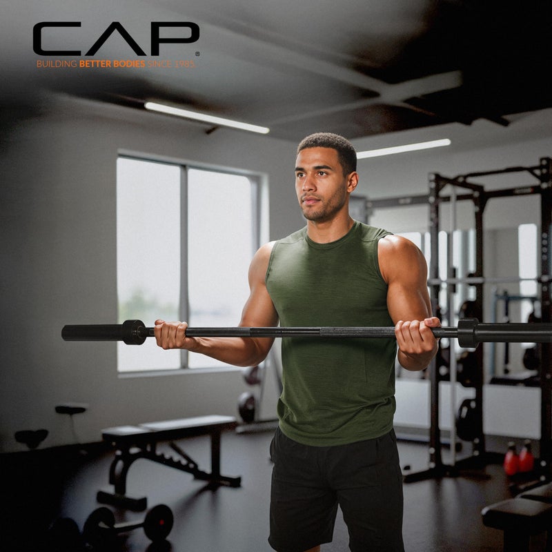 CAP Barbell كاب باربل 2" أولمبي صلب 5 قدم بار، برونز بوشينجز، أسود - Image 5