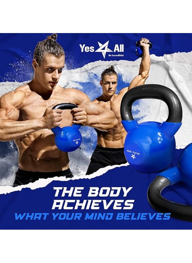 Yes4All Vinyl Coated Kettlebell Weights Set – Great for Full Body Workout and Strength Training – Vinyl Kettlebell 5 lbs, Dark Blue - pzsku/Z55443B276C999B2E978CZ/45/_/1739011235/f42c3d7f-4b75-4d49-a5f5-a883ad46b6f5