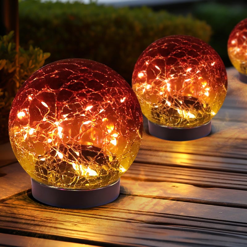 JKIMK Solar Globe Lights Outdoor Waterproof-Solar Balls for Garden-Cracked Glass Ball Lights Outdoor-Solar Orbs for Outside-Decorations for Patio and Yard Lawn Backyard Decor - Image 1