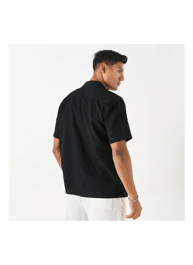 ايكونيك Regular Fit Textured Button Down Shirt