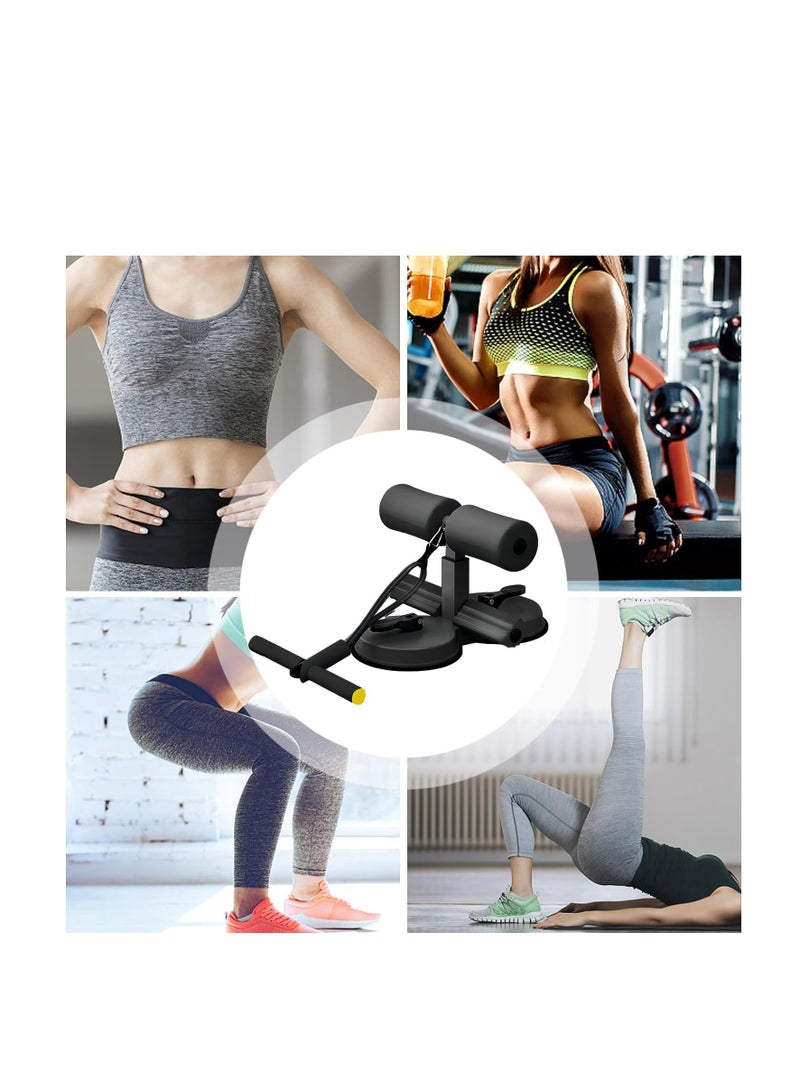 Cool Baby Style Sit Up Machine Sit-Up Foot holder with Elastic 2 Suction Cups and Tension Rope for Abdomen Arm Leg Stretching Slimming (Black)  - Image 4