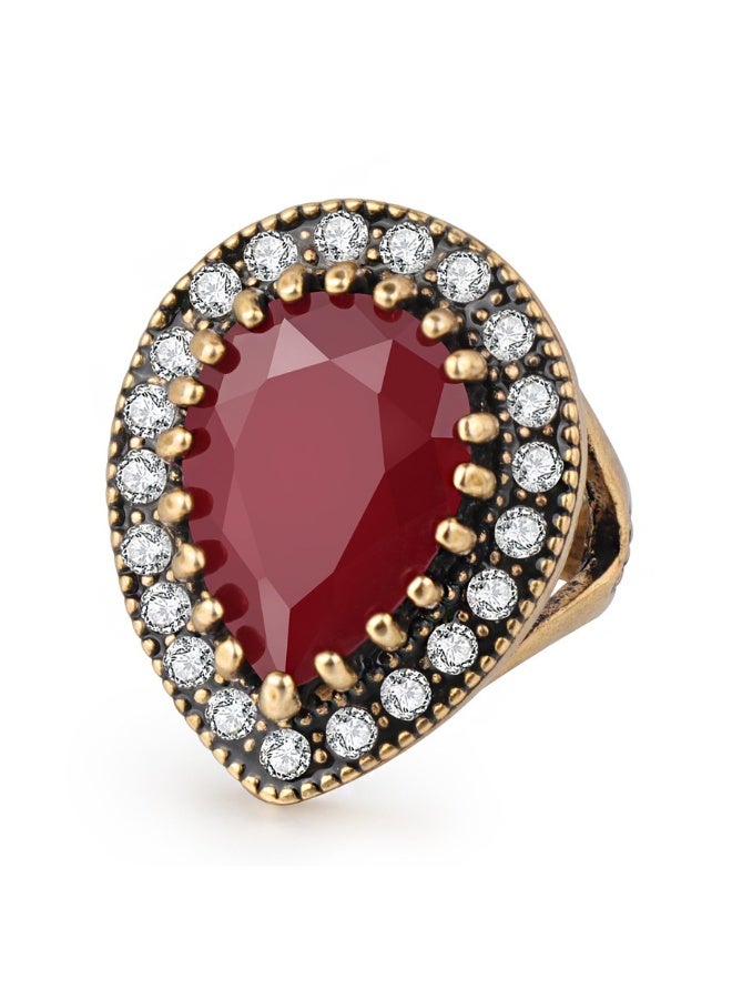 xozgdovg Bohemian Style Retro Large Resin Ring - Vintage European and American Design 