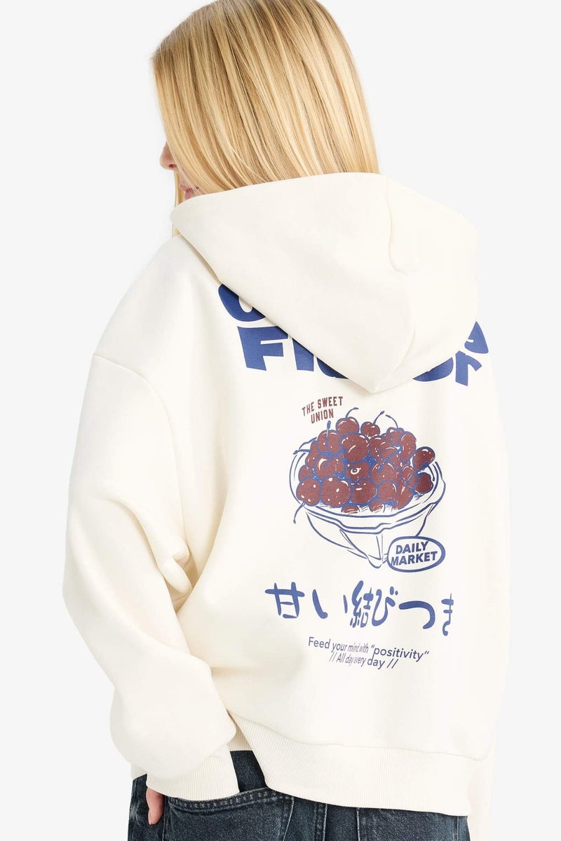 DeFacto Back Printed Hoodie - Image 3
