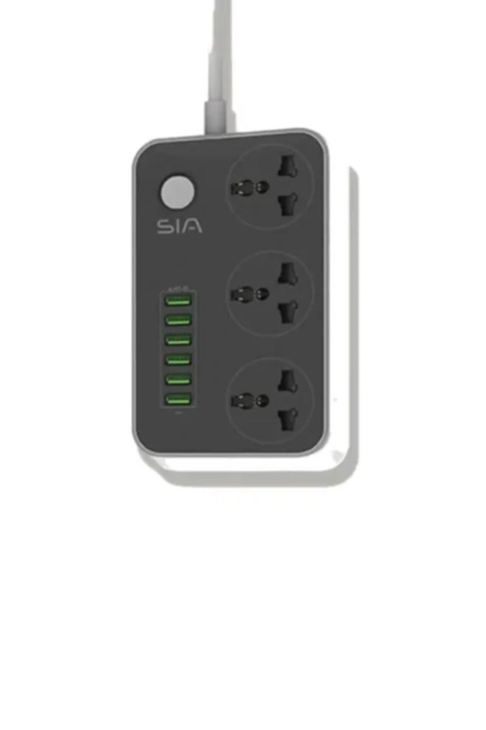 SIA ENDURING POWER STRIP 6USB-A/3 POWER SOCKETS 2500W 2M