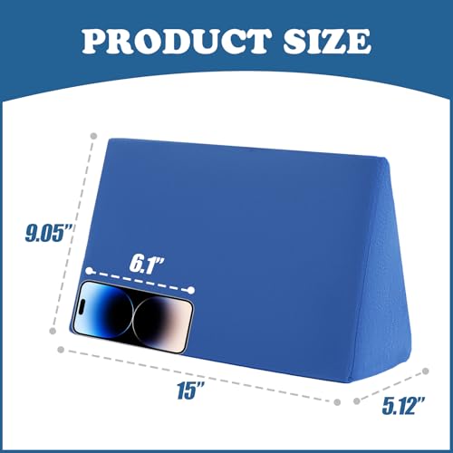 Zantle Small Wedge Pillow Wedge Pillow for Bed Sores Positioning Pillow Positioning Wedge Mini Pillow for Laptop and Yoga Small Foam Wedge for Chair 1 Unit Blue - Image 3