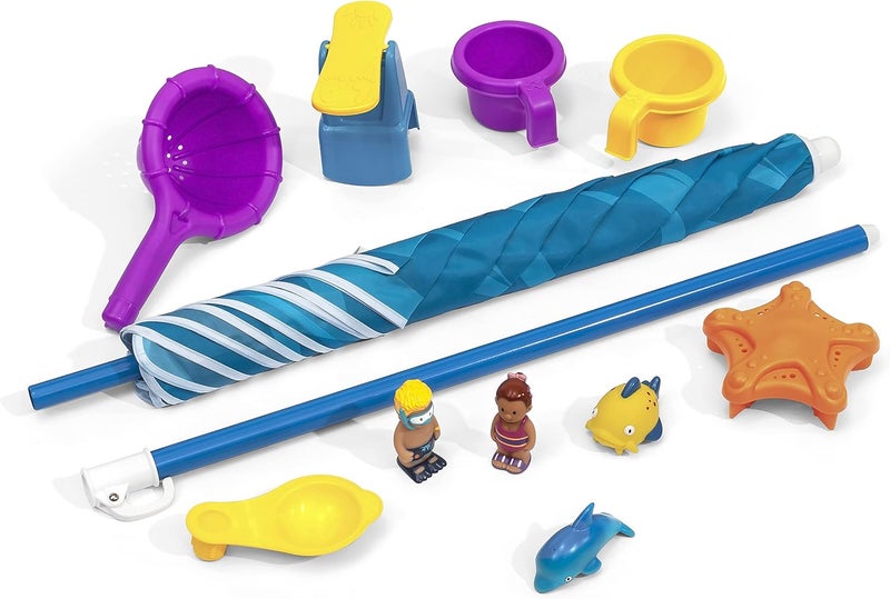 Step2 Spill & Splash Seaway Water Table, Kids Two-Tier Water and Sand Activity Sensory Playset, Comes with Umbrella, Summer Outdoor Toys, 11 Piece Toy Accessories, For Toddles 1.5+ Years Old - Image 4