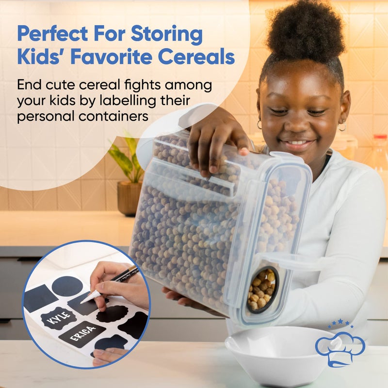 Chef's Path Cereal Containers Storage Set Large (4L,135.2 Oz), Airtight Food Storage Containers for Kitchen & Pantry Organization, Cereal Storage Container Set for Crunchiness, BPA Free Dispenser Keepers (4) - Image 5