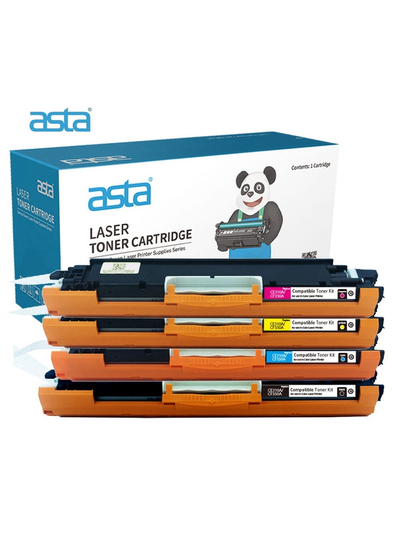 ASTA 130A CF350A CF351A CF352A CF353A Toner Compatible For HP Color LaserJet Pro M177FW MFP M176 M177 Printer CF 350 351 352 353 130 A High Yield Replacement Consumable Office Printing - Image 1