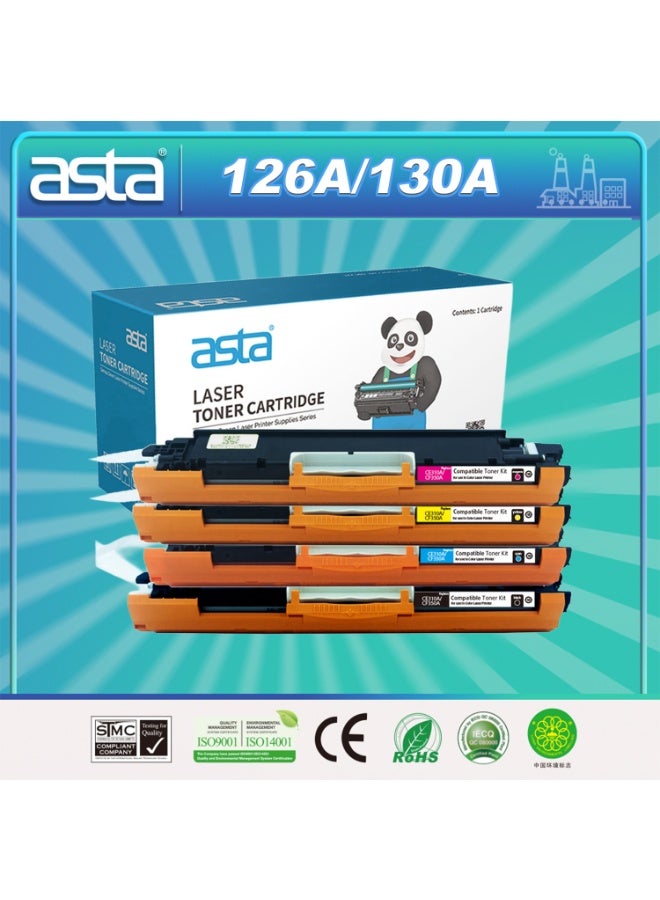 استا حبر ASTA 130A CF350A CF351A CF352A CF353A متوافق مع طابعة Color LaserJet Pro M177FW MFP M176 M177 CF 350 351 352 353 130 A طباعة مكتبية بديلة عالية الإنتاجية - Image 1