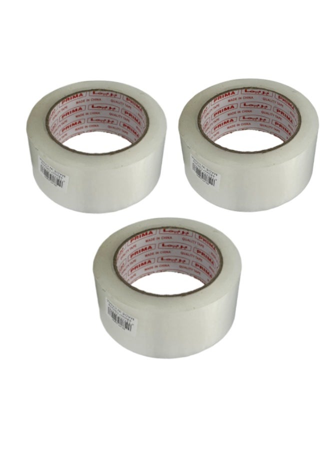 PRIMA - Pack Of 3 Piece Packaging Tape Clear 48mm Width And 100 Yards Long Each - Image 1