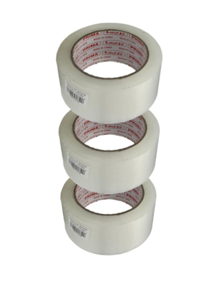 PRIMA - Pack Of 3 Piece Packaging Tape Clear 48mm Width And 100 Yards Long Each - Image 1