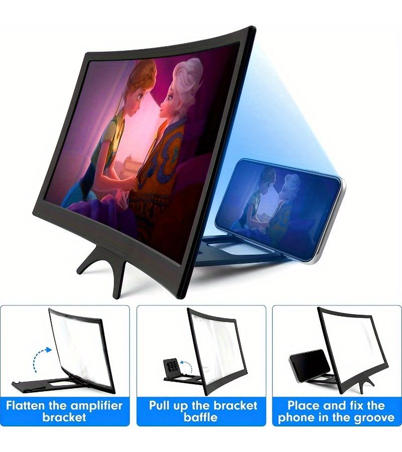 Black Cell Phone Screen Extender With Foldable Stand For Movie And Game Enjoyment - Image 5