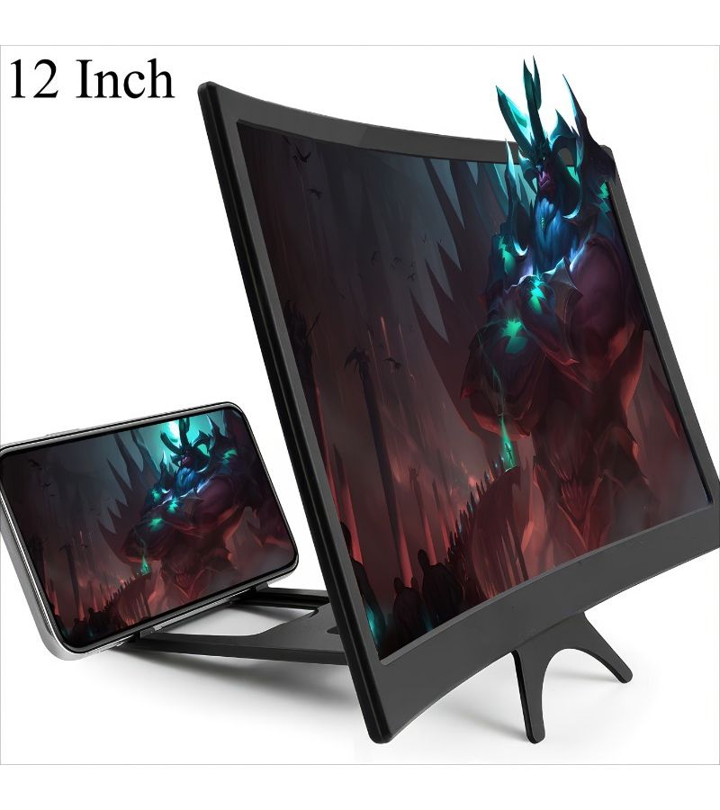 Black Cell Phone Screen Extender With Foldable Stand For Movie And Game Enjoyment - Image 1
