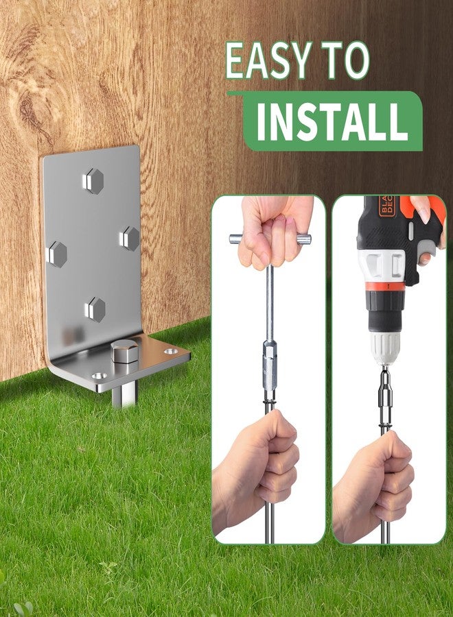 Phopich Multi-Purpose Ground Anchors Screw in, 16in 4Pack Fully Welded Heavy Duty Trampoline Stakes with Brackets, T-Wrench and Adapter for Drill, Earth Anchor kit for Mobile Home, Trampoline, Shed - Image 5
