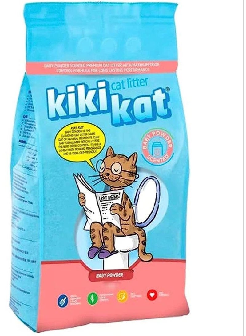 Kiki Kat Cat Litter, Baby Powder Scented, 5 L