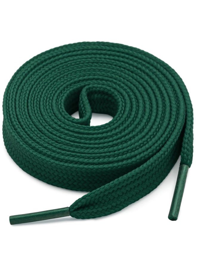 YFINE Athletic Flat Shoe Laces Shoelaces for Sneakers Shoes(2 Pair), 12 Dark Green, 39 inch (100CM) - Image 1