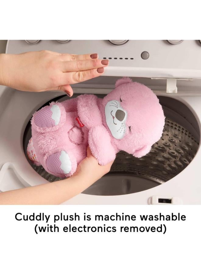 Mattel Games Fisher-Price Baby Toy Slumber Otter, Portable Pink Plush Music Box with Breathing Motions and Lights for Newborns from 0 Months JLJ33 - Image 1