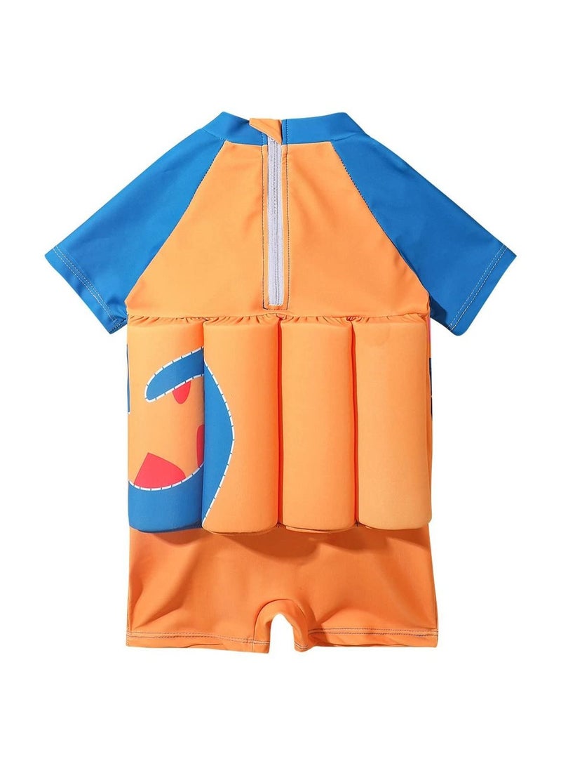 Y&D Kids Baby One-Piece Floatation Swimsuit Float Suit with Adjustable Buoyancy Bathing Cartoon Short Sleeve Swimwear Jumpsuit(3-4 Years) - Image 2